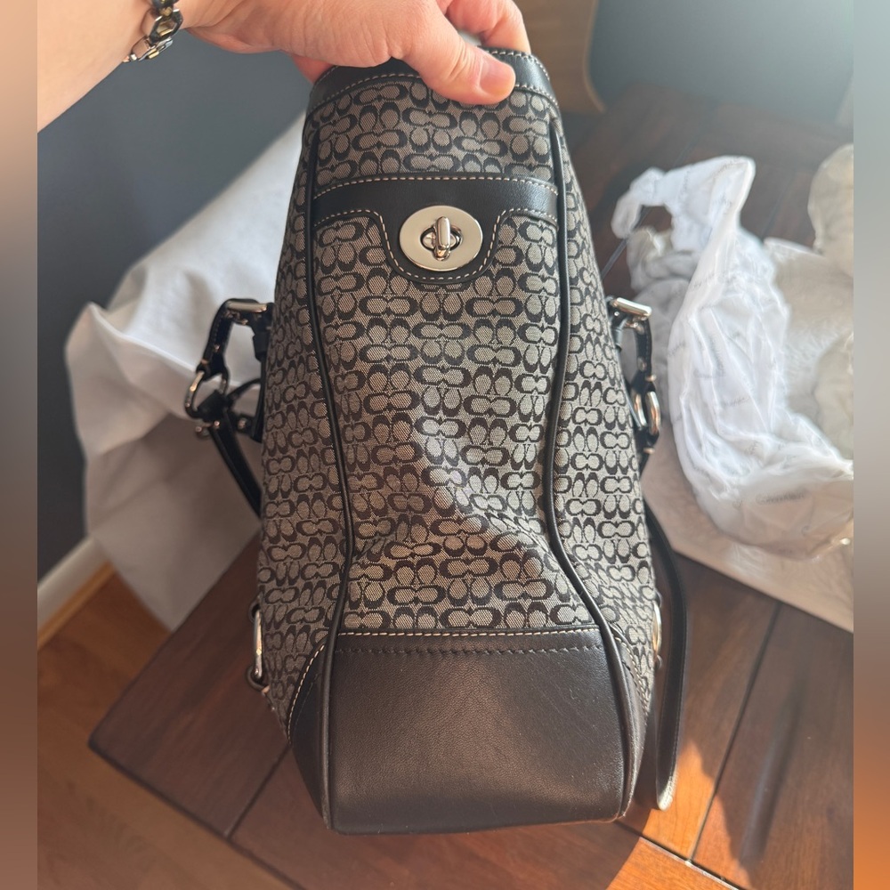 Coach Signature Jacquard Tote in Black/Grey Colorway Y2K 2000s - Picture 7 of 9
